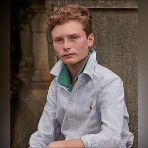 Big Boys Long-Sleeve Striped Oxford Shirt